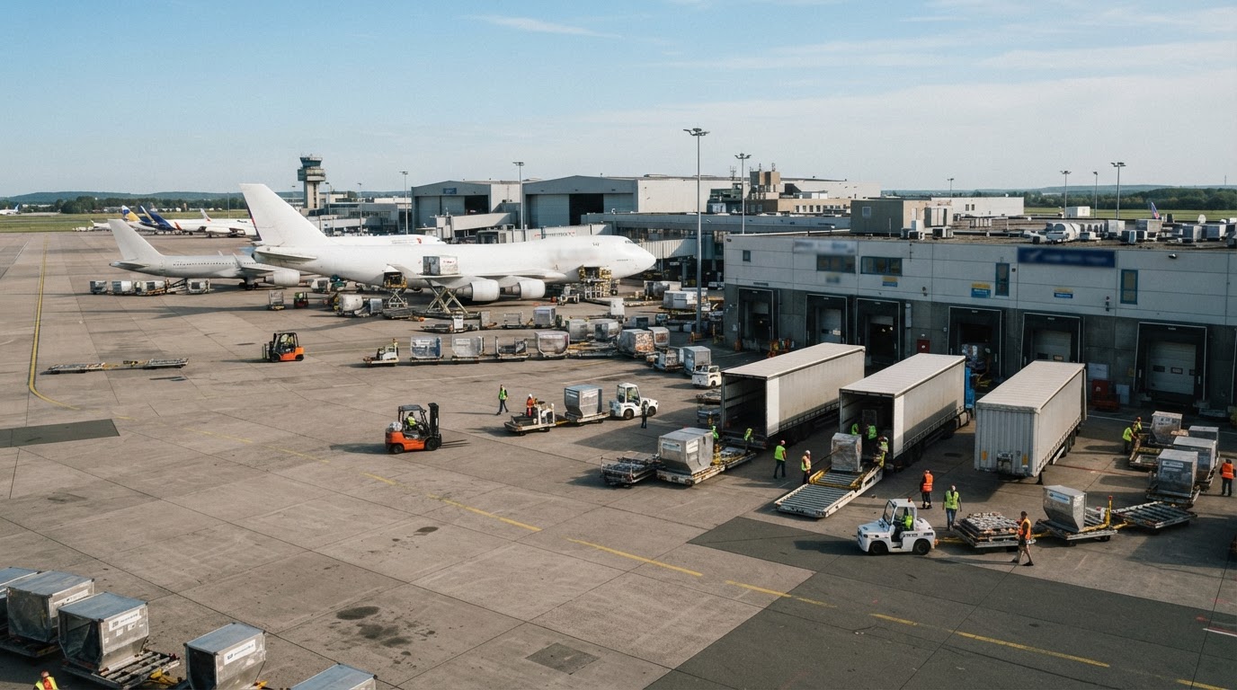 Liege airport semi-trailers
